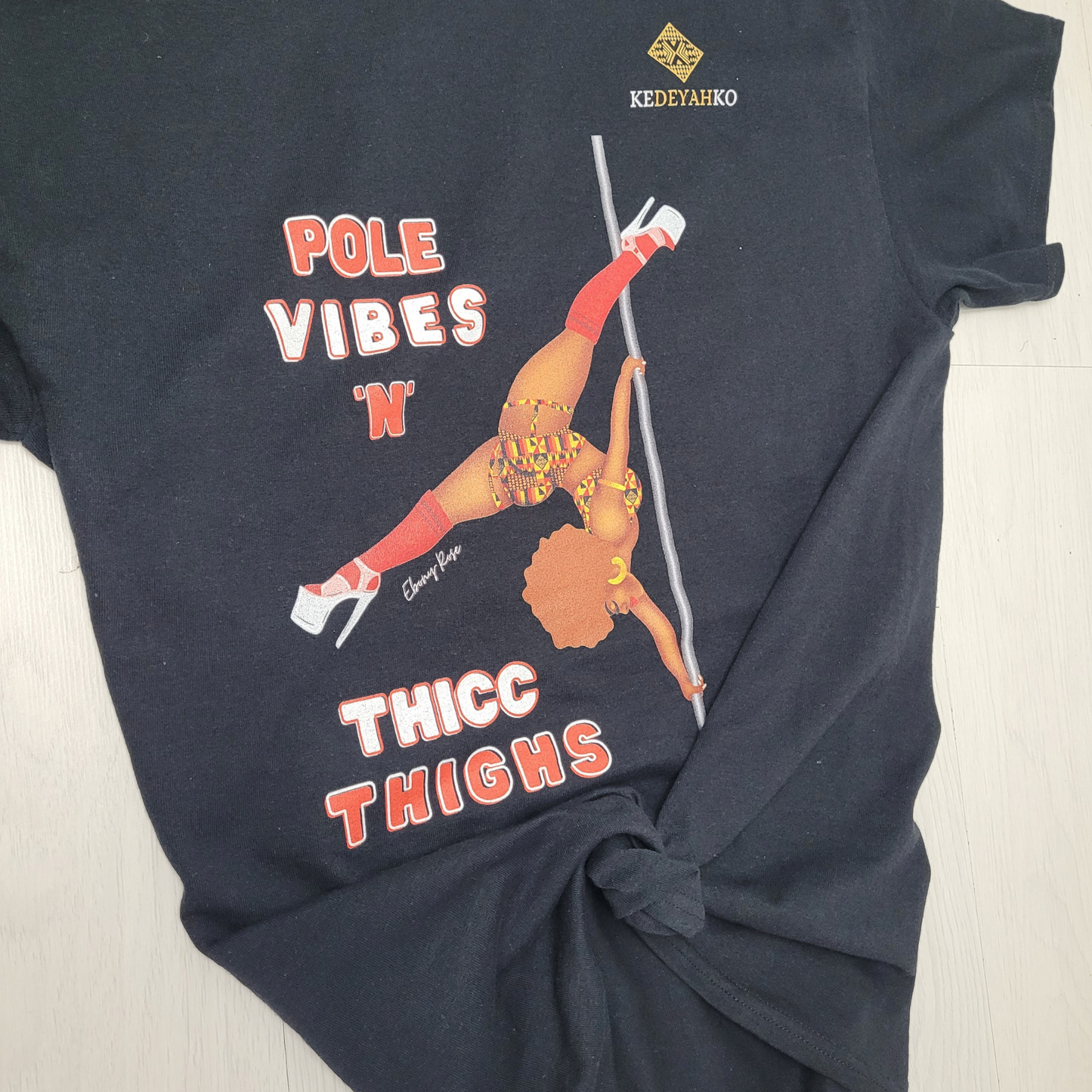 Pole Vibes N Thicc Thighs Black/Red T-Shirt