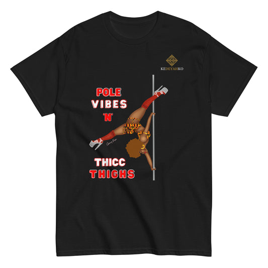 Pole Vibes N Thicc Thighs Black/Red T-Shirt