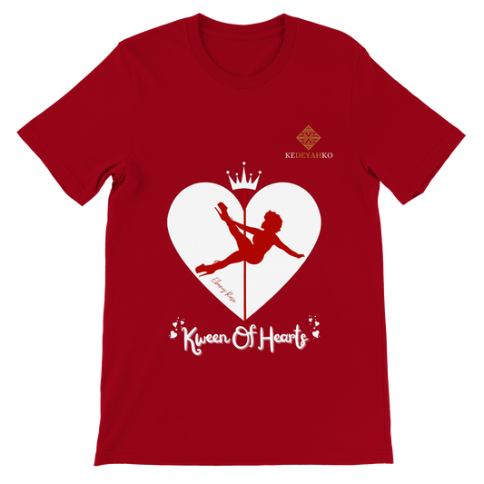 Sample Sale - "Kween Of Hearts" Ebony-Rose unisex T-shirts - Red - Large