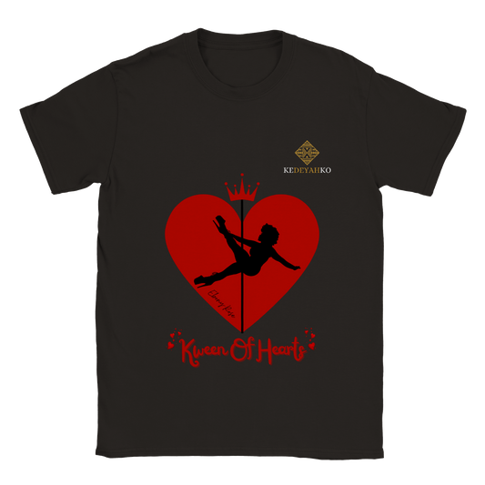 Sample Sale - "Kween Of Hearts" Ebony-Rose unisex T-shirts - Black - Medium