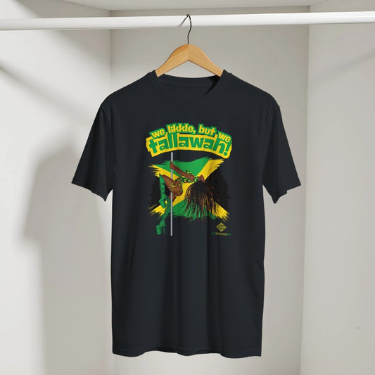 Black Tallawah Fundraiser Tee for pole dancers and pole fitness lovers supporting Jamaica Hurricane Melissa Relief Fund, unisex fit S–3XL.