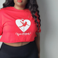 "Kween Of Hearts" Ebony-Rose  *One Size Crop Top - Red
