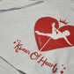 "Kween Of Hearts" Ebony-Rose  *One Size Crop Top - White