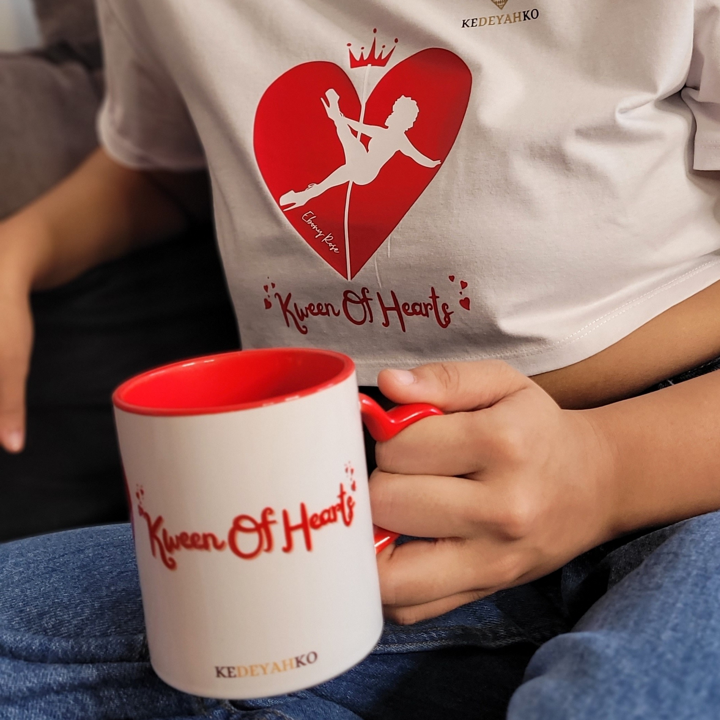 "Kween Of Hearts" Heart-Shaped mug