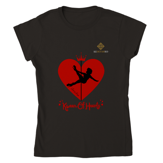 "Kween Of Hearts" Ebony-Rose Fitted T-Shirt